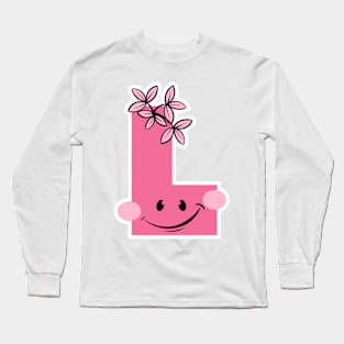 Funny Initial Letter L - Creative & Playful Alphabet Gift for Children Long Sleeve T-Shirt